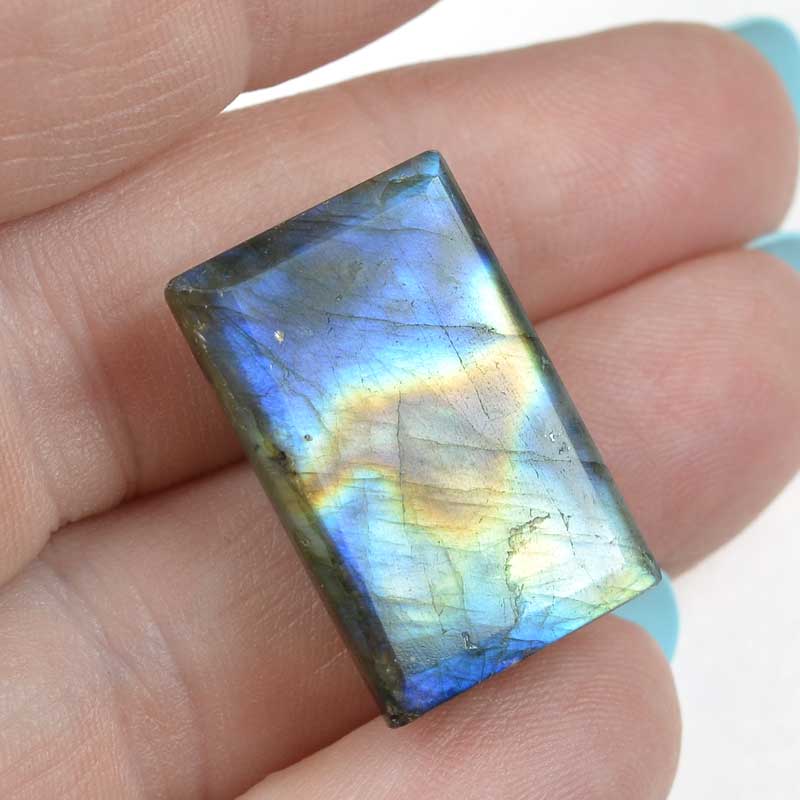 OOAK Stone Cabochon -  Carved Rectangle - Labradorite