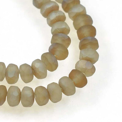 Fire Polish - 3x2mm - Faceted Donut Rondelles - Matte Black Diamond Celsian (str