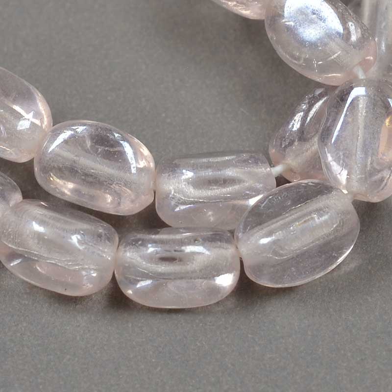 Czech Glass Edged Oval - 7mm - Rose Luster (strand 50)