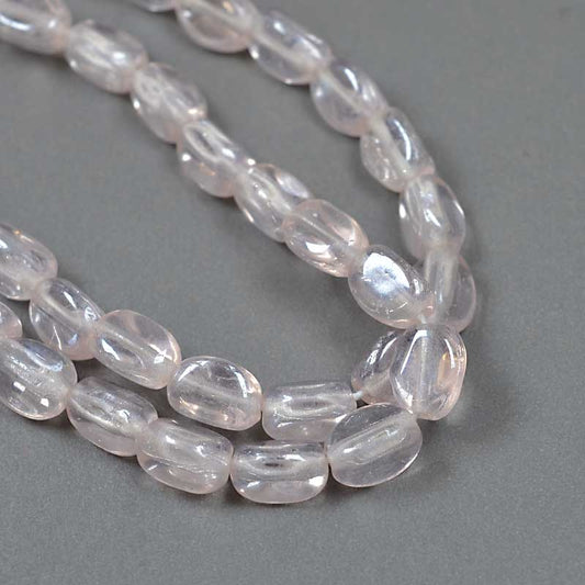 Czech Glass Edged Oval - 7mm - Rose Luster (strand 50)