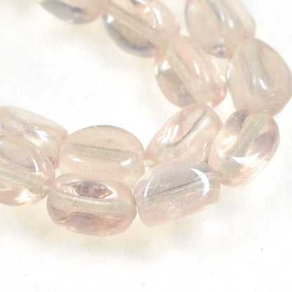 Czech Glass Edged Oval - 7mm - Rose Luster (strand 50)