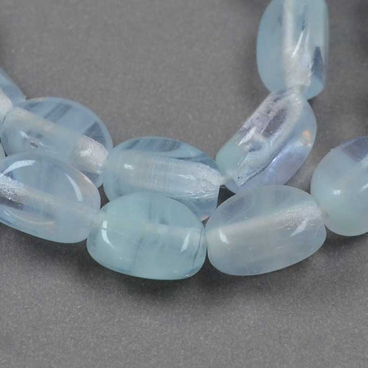 Czech Glass Edged Oval - 7mm - Laguna Sea Opal (strand 50)