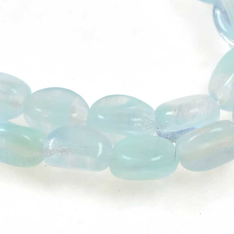 Czech Glass Edged Oval - 7mm - Laguna Sea Opal (strand 50)