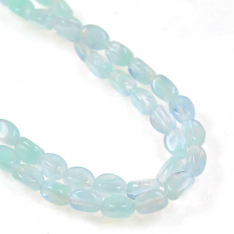 Czech Glass Edged Oval - 7mm - Laguna Sea Opal (strand 50)