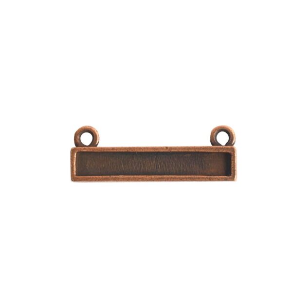 Resin Bezel Tray - 14mm Itsy Horizontal Rectangle  - Antiqued Copper