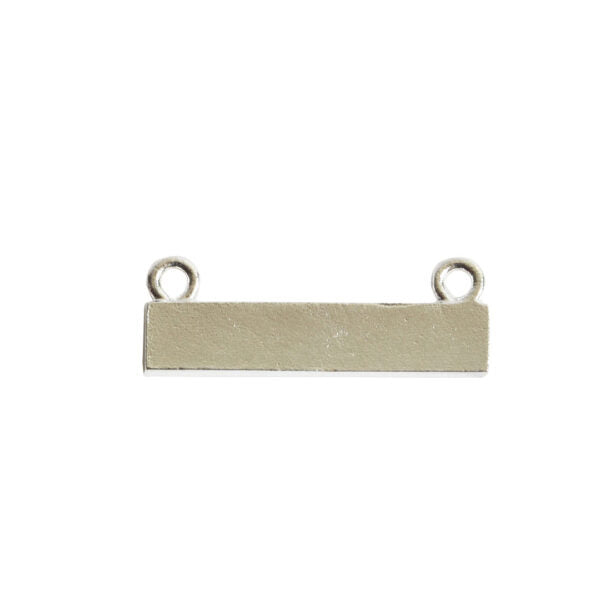 Resin Bezel Tray - 14mm Itsy Horizontal Rectangle  - Sterling Silver Plated