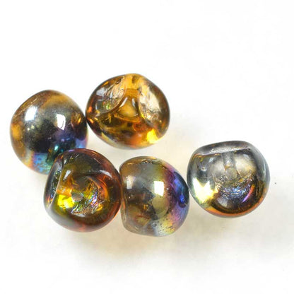 Glass Drops - 9x8mm Mushroom Button - Magic Topaz (25)