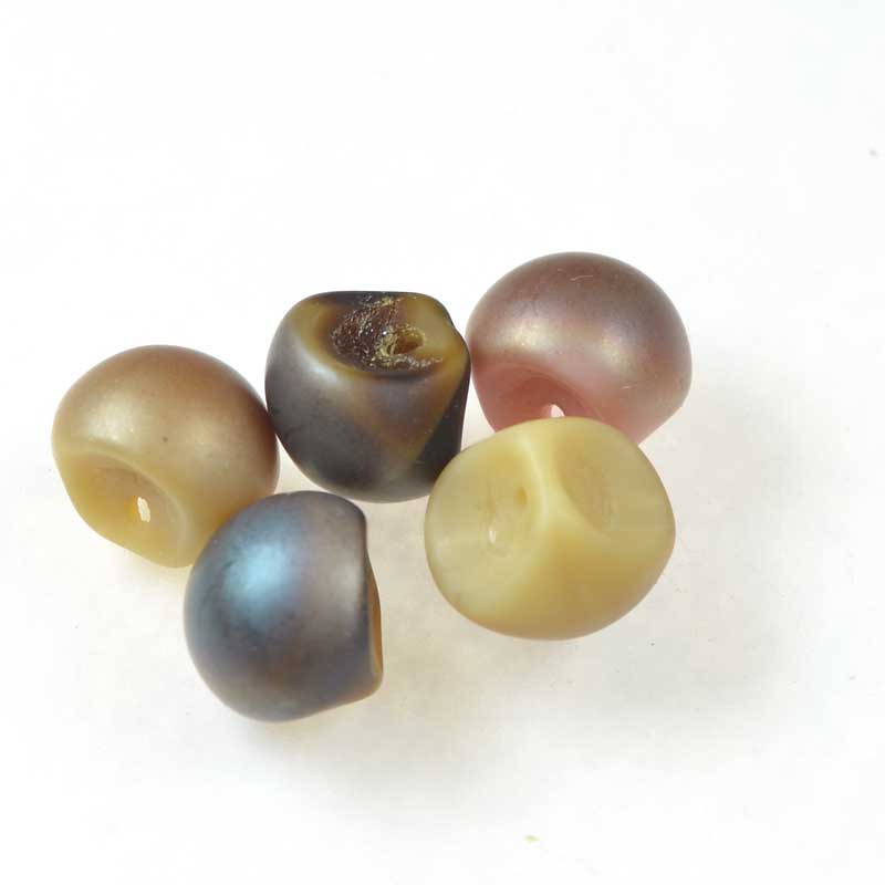 Glass Drops - 9x8mm Mushroom Button - Matte Celsian Autumn Mix (25)