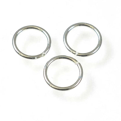 Jump Rings Open - 6mm - Bright Sterling (50)
