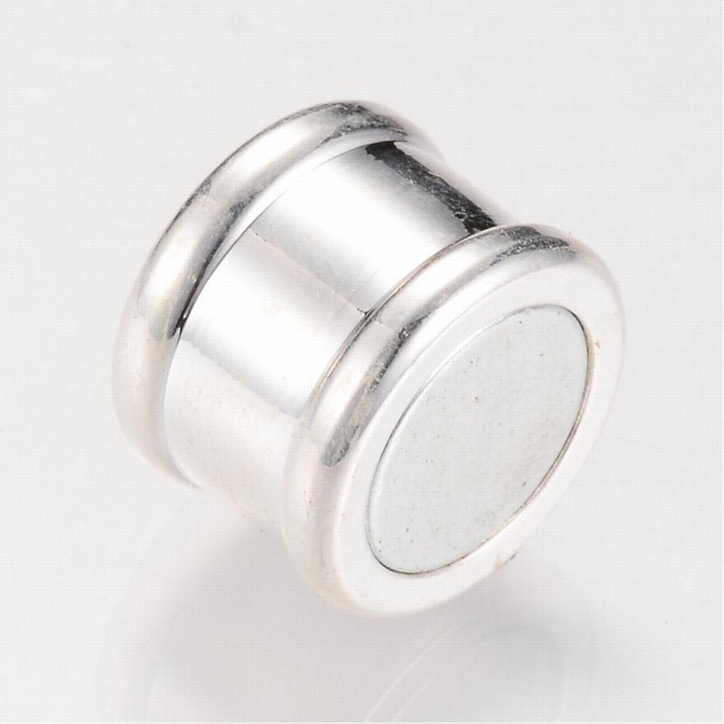 Magnetic Clasp - ID 12mm Barrel - Bright Silver