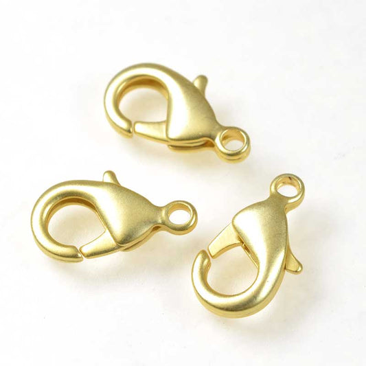 Lobster Clasp - 15mm  - Satin Hamilton Gold