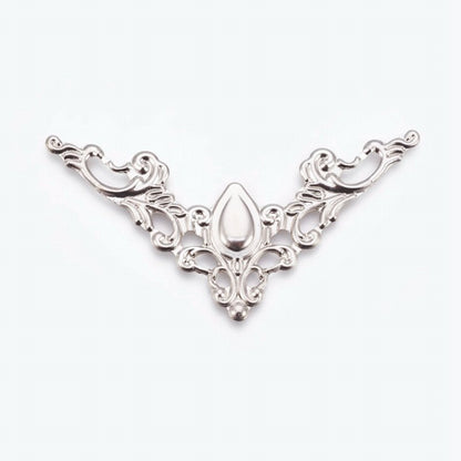 Metal Filigree - 58mm Flying Triangle - Nickel Coloured (5)