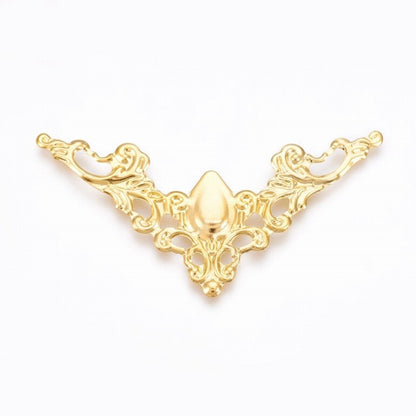 Metal Filigree - 58mm Flying Triangle - Bright Gold Plated (5)