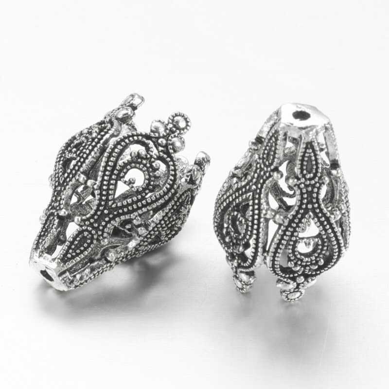 Cone Filigree Bell - 20mm - Antiqued Silver (2)