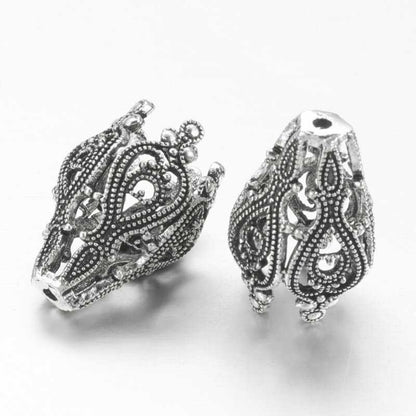 Cone Filigree Bell - 20mm - Antiqued Silver (2)
