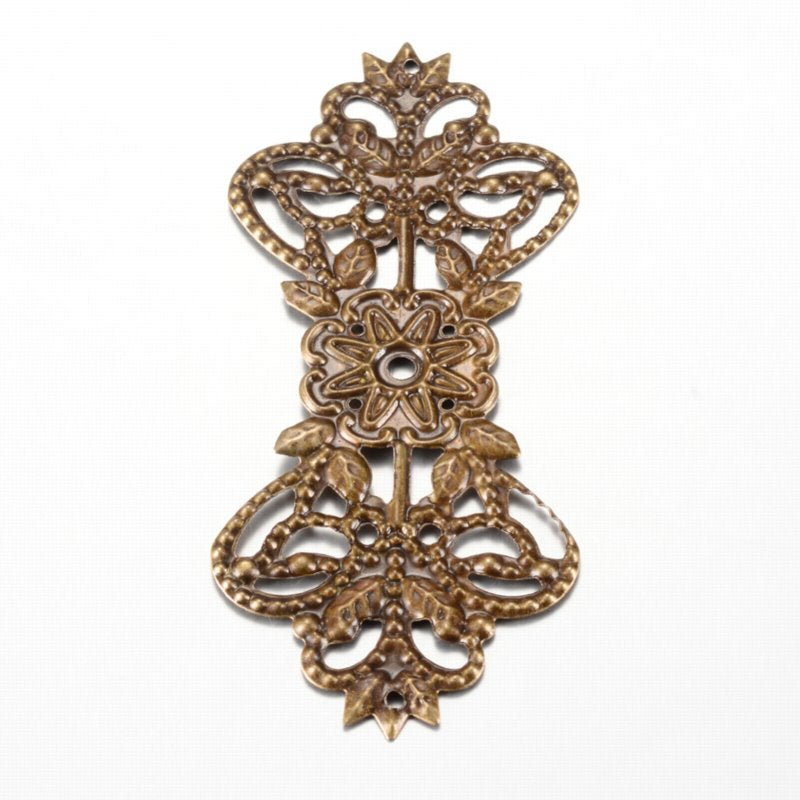 Metal Filigree - 73mm Epaulette - Antique Bronze (2)