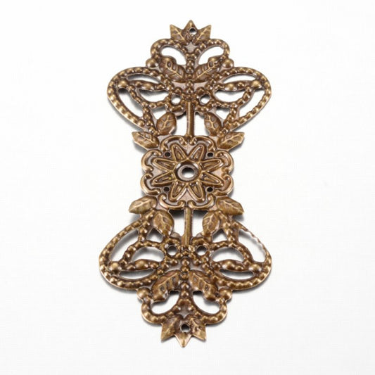 Metal Filigree - 73mm Epaulette - Antique Bronze (2)