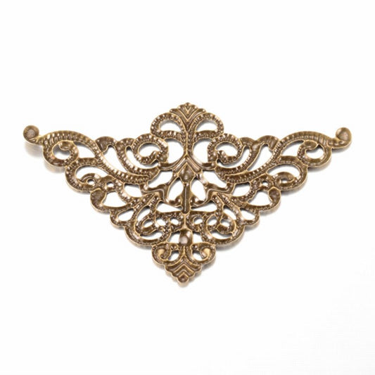 Metal Filigree - 76mm Corner Triangle - Antique Bronze (2)