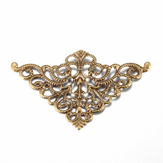 Metal Filigree - 76mm Corner Triangle - Antique Bronze (2)