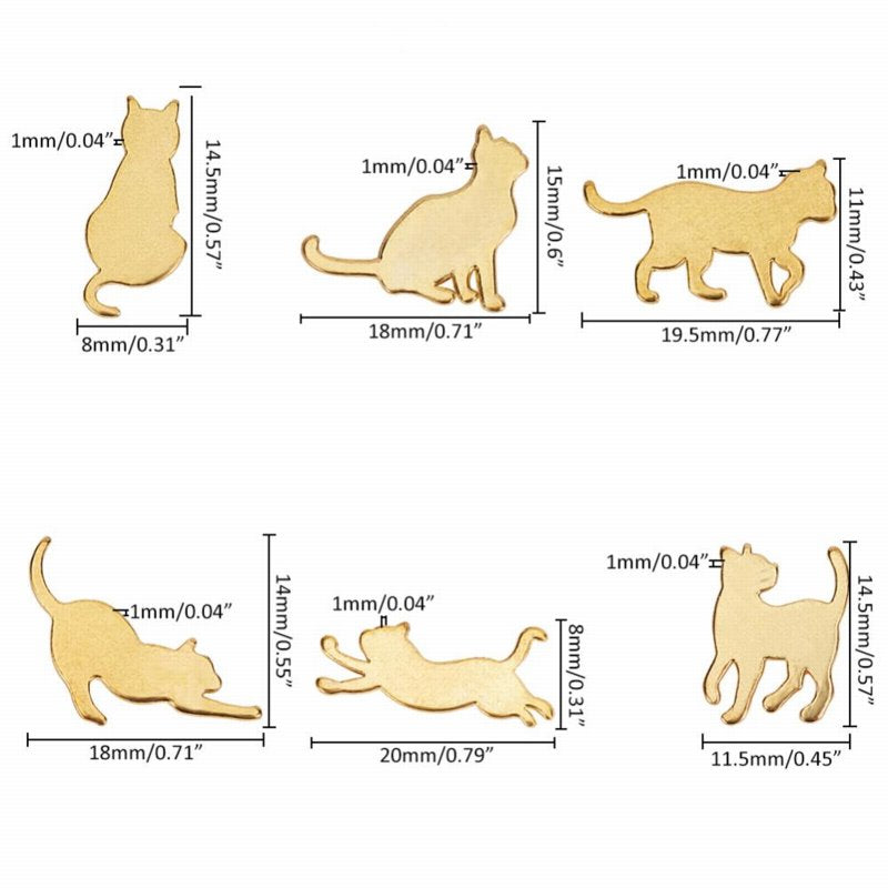 Resin Inclusions -  Cats - Assorted Colors (Pack 10)