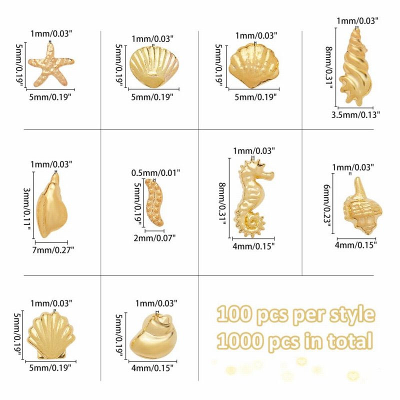 Resin Inclusions -  Beach Treasures - Goldplated (pack)