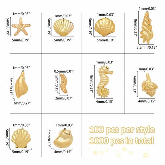 Resin Inclusions -  Beach Treasures - Goldplated (pack)