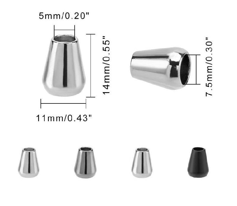 Cone Cord End - Nickel Colour (2)