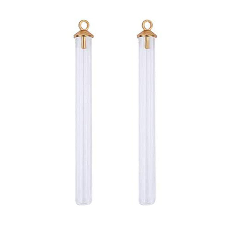 Wish Tube Pendant   Clear/Gold Each