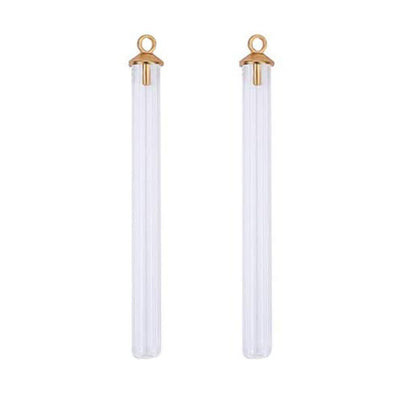 Wish Tube Pendant   Clear/Gold Each