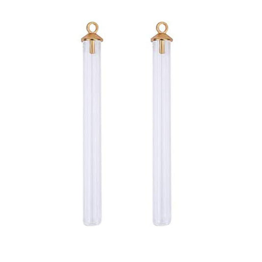 Wish Tube Pendant   Clear/Gold Each