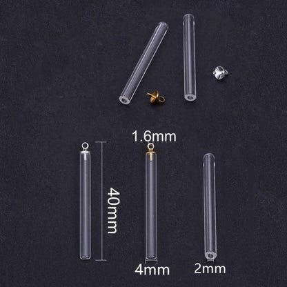 Wish Tube Pendant   Clear/Gold Each