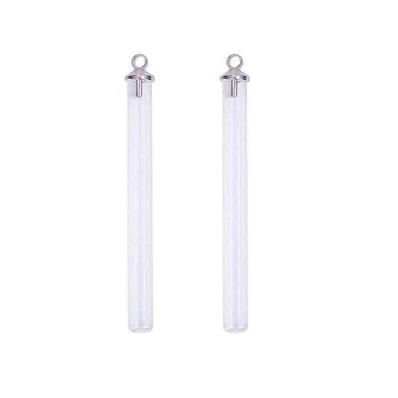 Wish Tube Pendant   Clear/Nickeltone Each