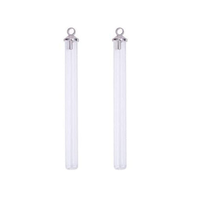 Wish Tube Pendant   Clear/Nickeltone Each