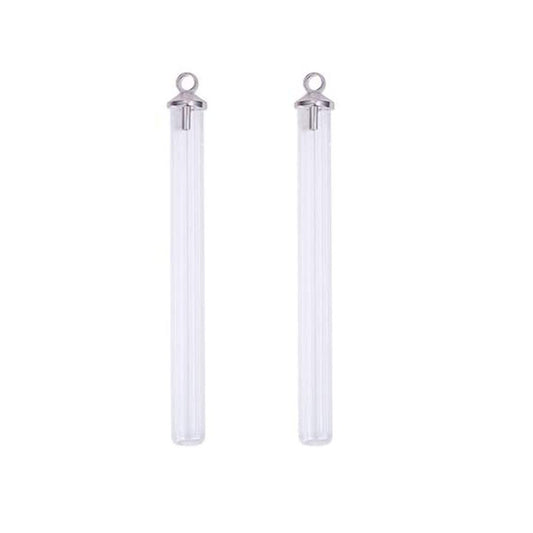 Wish Tube Pendant   Clear/Nickeltone Each