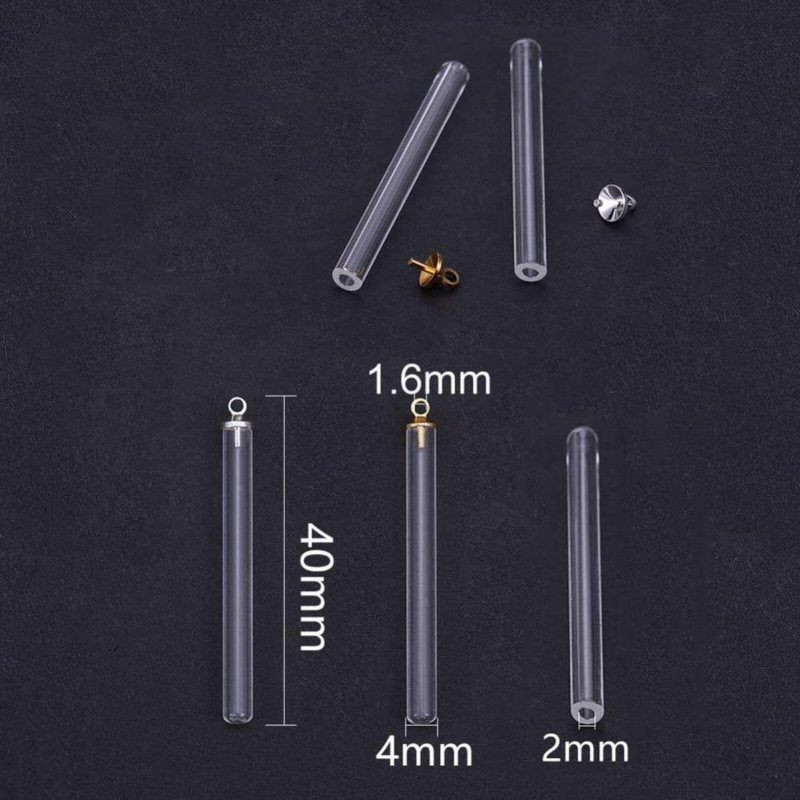 Wish Tube Pendant   Clear/Nickeltone Each