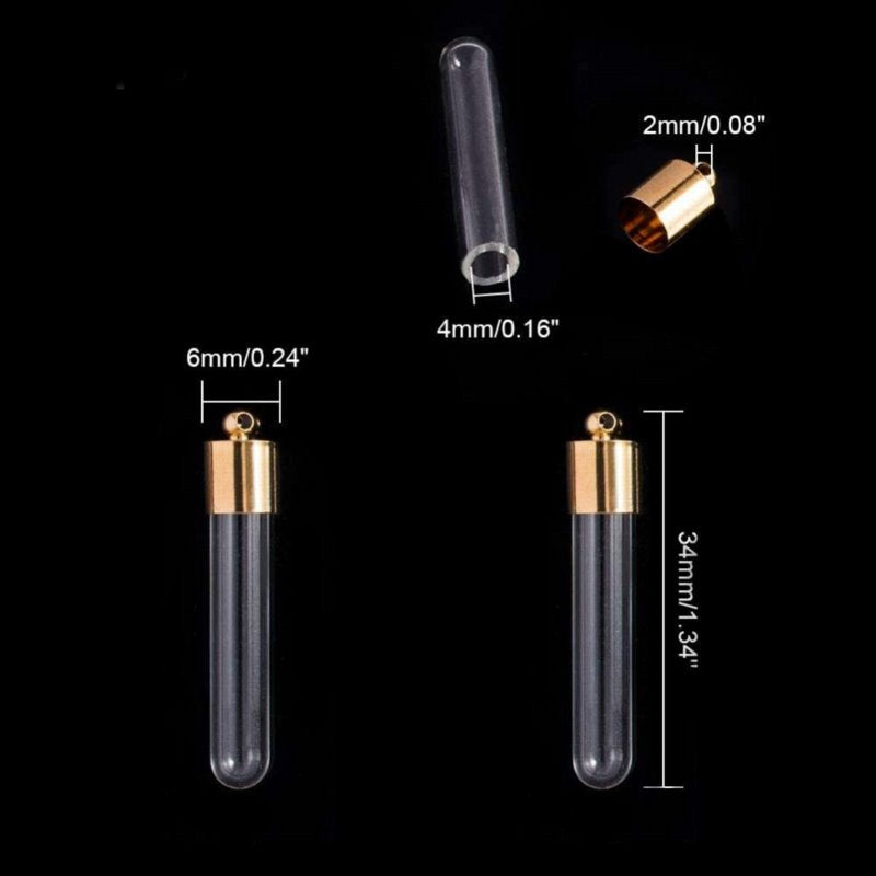 Hanging Bottle Pendant   Clear/Gold Each