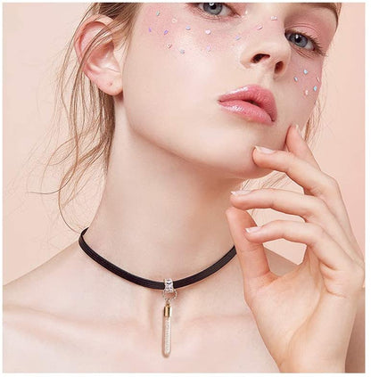 Hanging Bottle Pendant   Clear/Gold Each