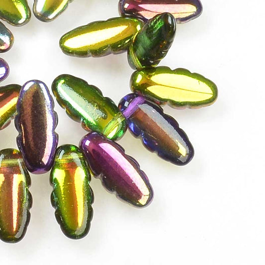 Serrated Dagger Beads - Magic Orchid (strand 25)