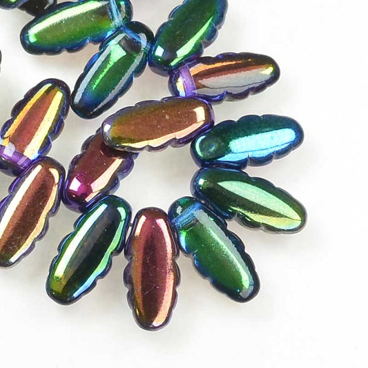 Serrated Dagger Beads - Magic Blueberry (strand 25)