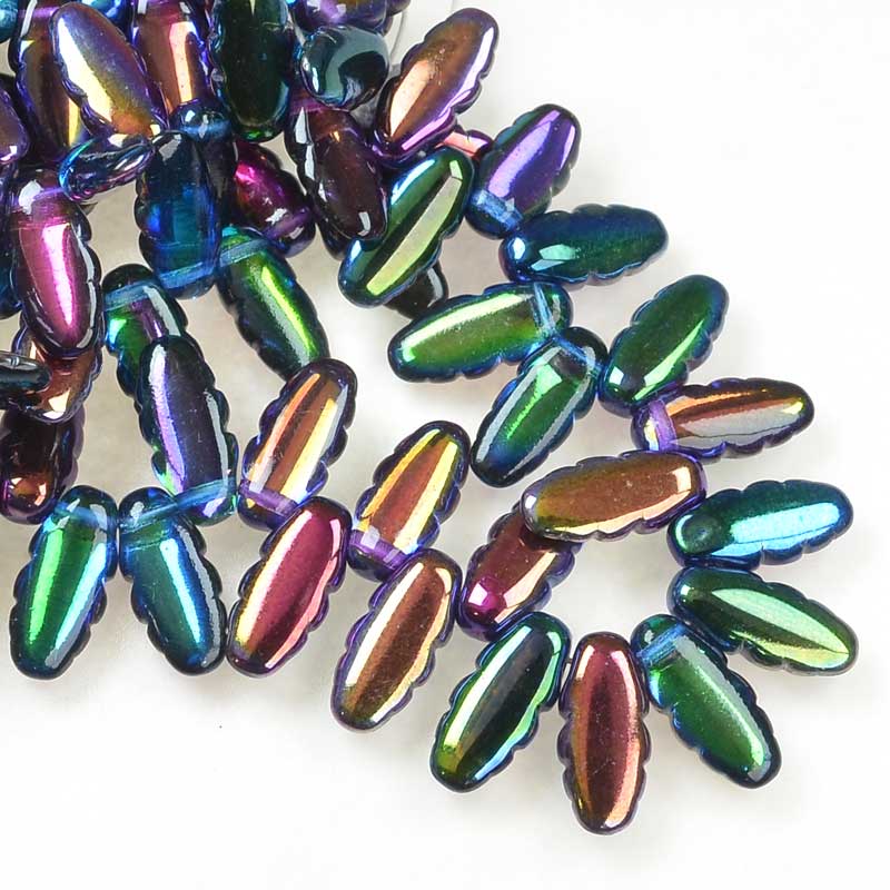 Serrated Dagger Beads - Magic Blueberry (strand 25)