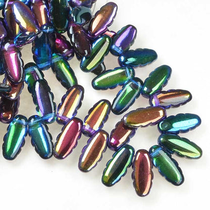 Serrated Dagger Beads - Magic Blueberry (strand 25)
