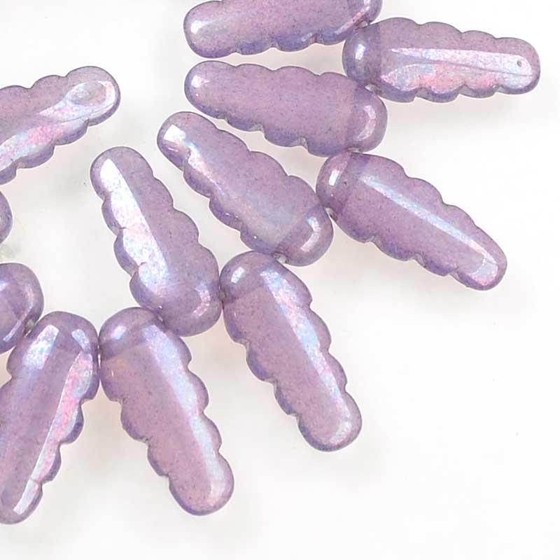 Serrated Dagger Beads - Berry Punch Opal (strand 25)