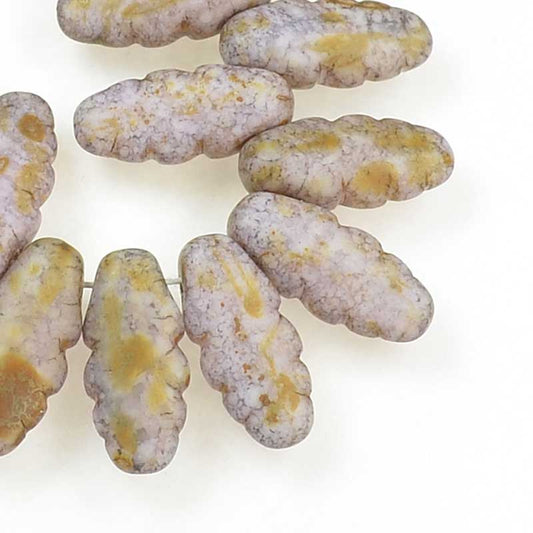 Serrated Dagger Beads - Matte Purple Bronze Lumi (strand 25)
