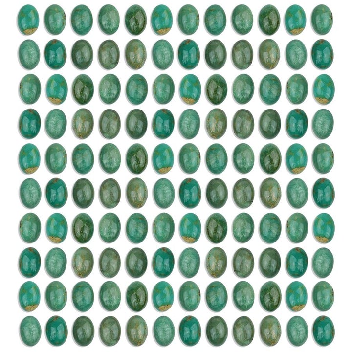 Stone - 6x8mm Oval Cabochon - Turquoise - Chinese