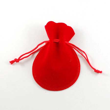 Rounded Velvet Gift Bag - 3in - Imperial Red (5)