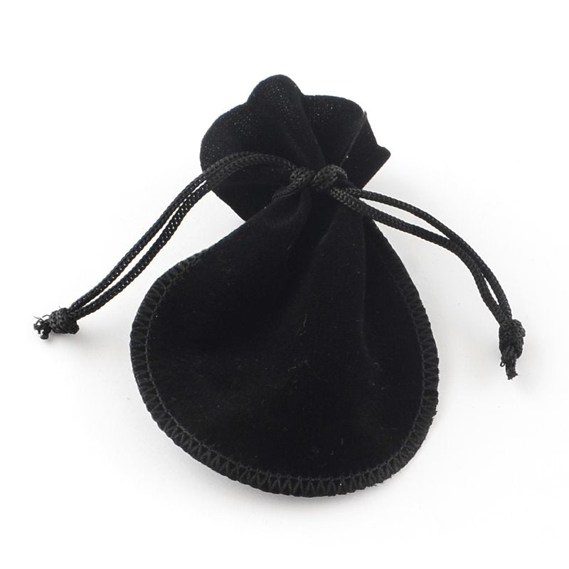 Rounded Velvet Gift Bag - 3in - Classic Black (5)