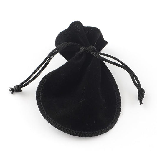Rounded Velvet Gift Bag - 3in - Classic Black (5)