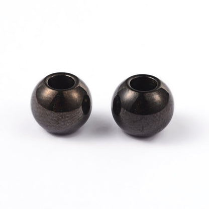 Bead - 8mm Round - Black Stainless Steel (20)