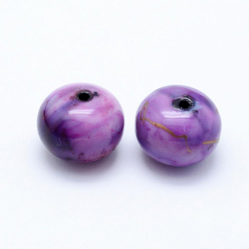 Painted Acrylic Beads -  Drum - Juice Berry (10)