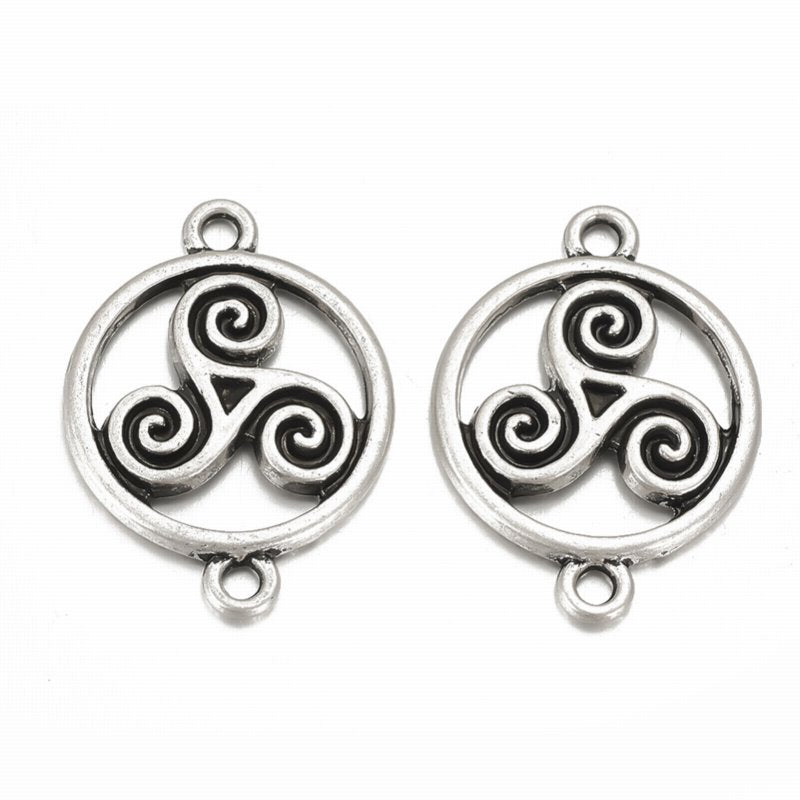 Pendant - Triskelion Link - Sterling Plated